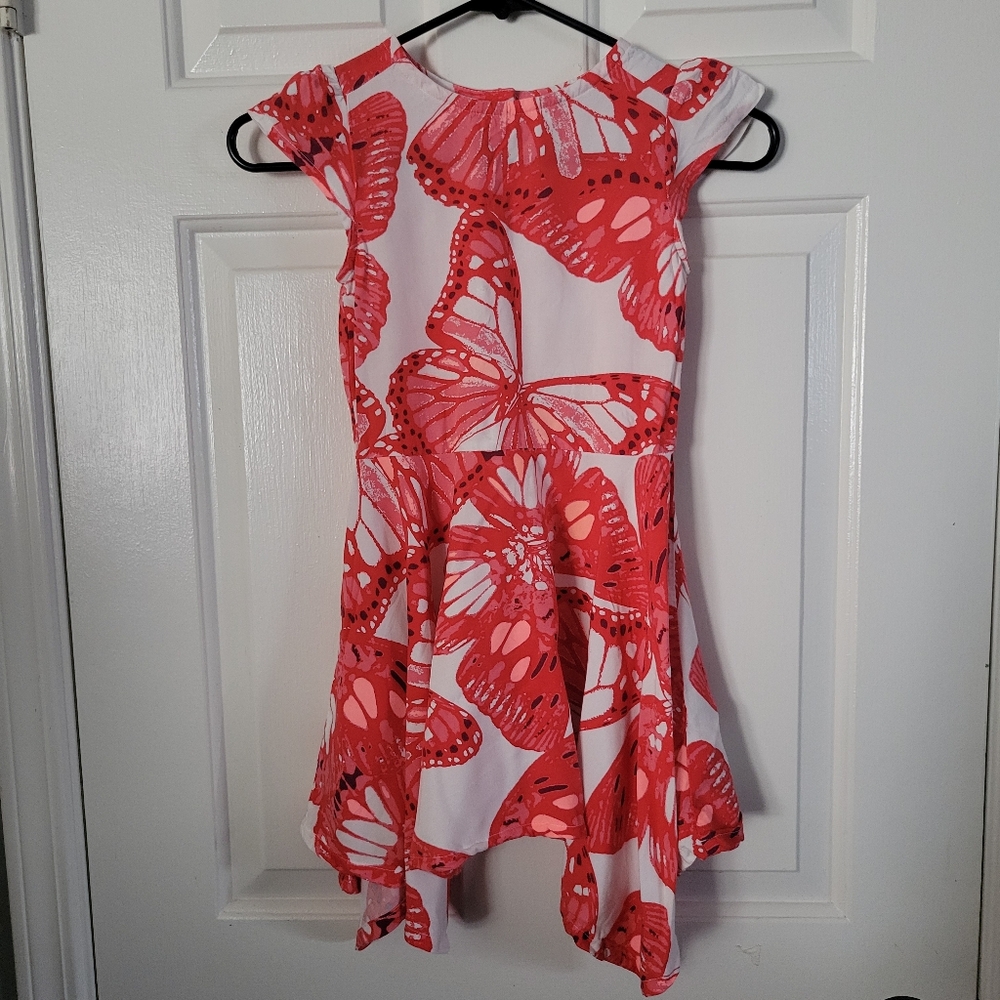 Crazy 8- Pretty Red Butterfly Dress Size 7